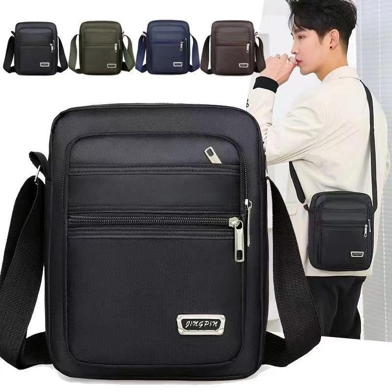 Waterproof Fashion Bag Men'S Bag Shoulder Crossbody Bag Multi-Layer Pocket Cashier Bag Men'S And Women'S Business Bag Collection Wallet Hundred