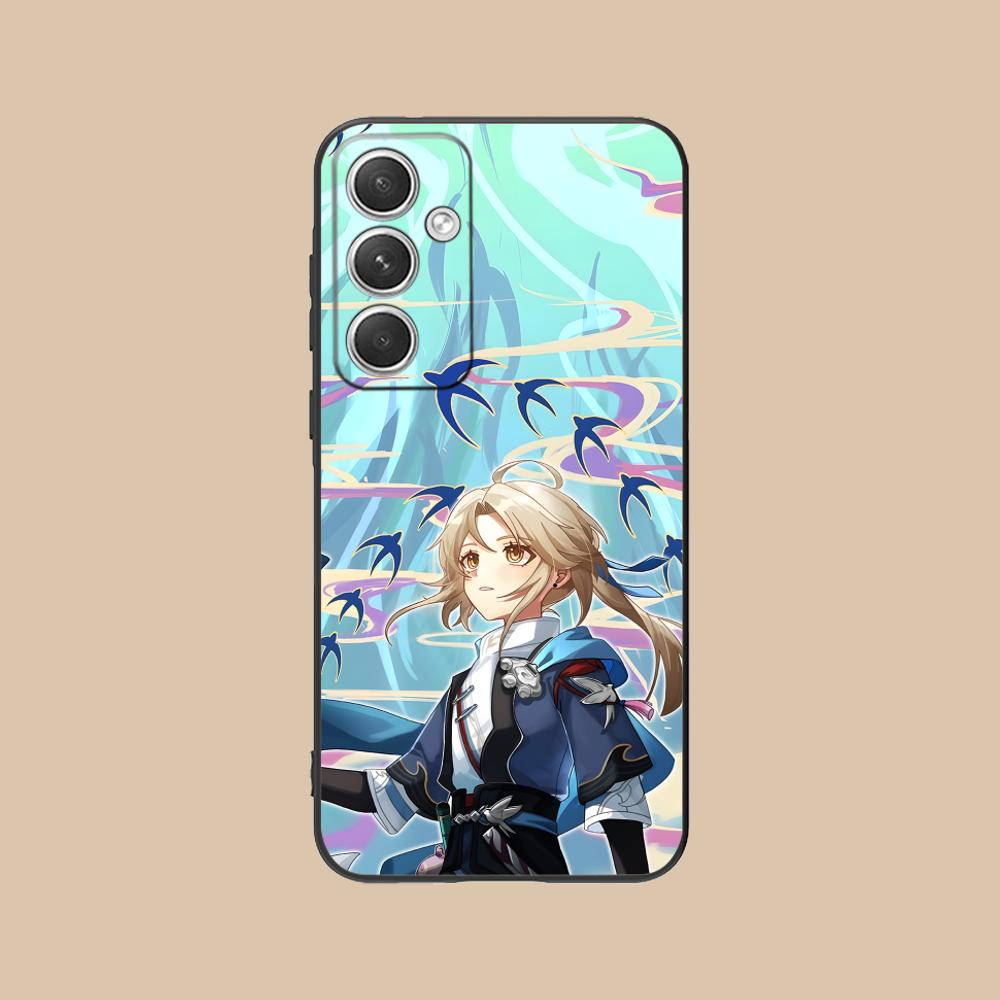 HSR Yanqing Матовый ТПУ Чехол для Мобильного Телефона для Samsung Galaxy S26 S25 S24 S23 S22 S21 S20 Note20 Plus FE Ultra Цветной Чехол