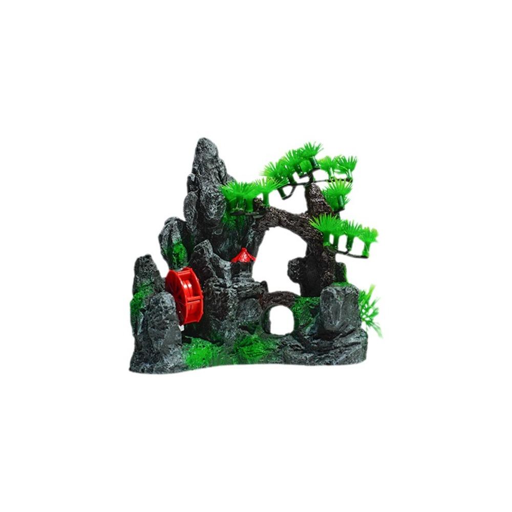 Creative Simulation Fish Tank Ornament Natural Look Retro Rockery Statue Artificial Resin Rockery Landscaping Aquarium Setup