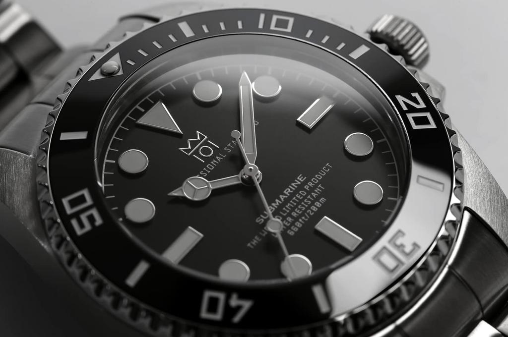 [HYAKUICHI 101] No.1S Hyakuichi 20 ATM Water Resistant Sweep Second Diver's Watch Ceramic Bezel Non-Date Watch Deep Aqua Quartz