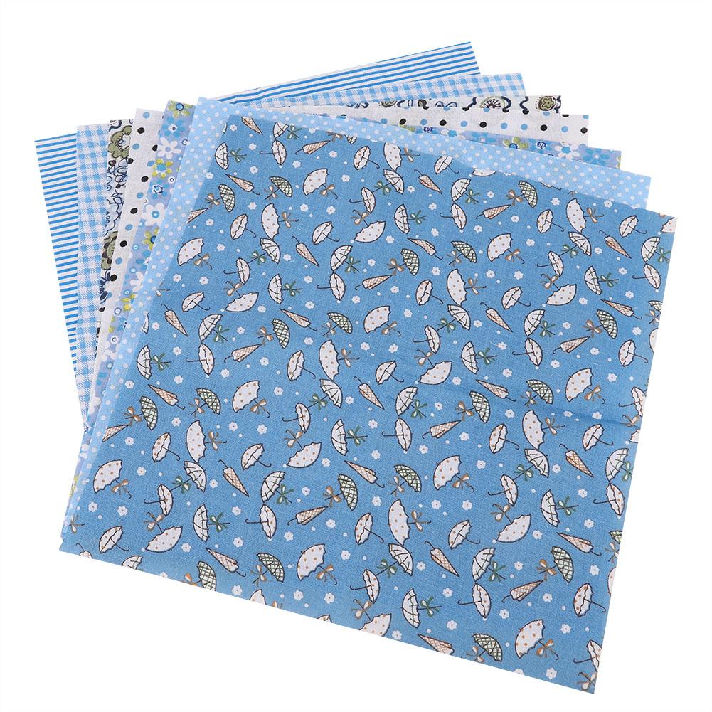 7 шт. Синие цветы хлопчатобумажная ткань квадраты стеганые швейные предварительно вырезанные листы для рукоделия пэчворк(S)