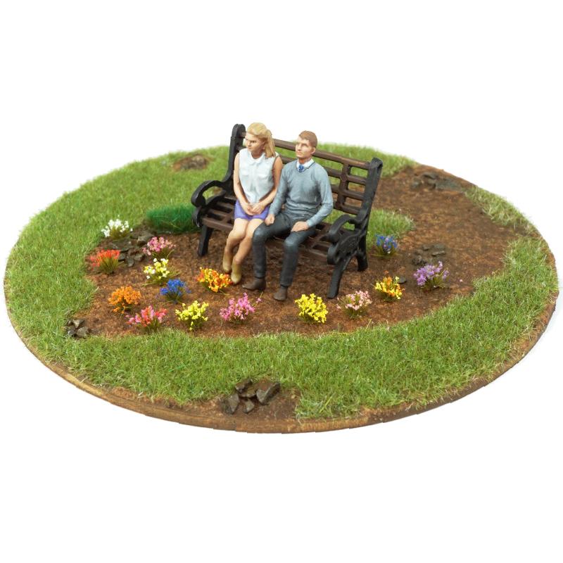 104pcs/box Static Grass Tuft Model Grass Tufts Terrain Model Kit Static Scenery Model Miniature Shrubs Bushes