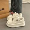Women's Sneakers  Casual Height Increasing White Shoes Fashion Lace Up Comfortable Breathable Sneakers Platform Femme