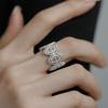 Серебряное кольцо 925 пробы с ажурным узором, полый, в ретро-стиле, для женщин, девушек, подарок, цветок, регулируемое, неправильной формы, украшение