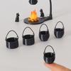 4/5Pcs Dollhouse Mini Hanging Stove Stockpot Fire Pile Model Dollhouse Outdoor Camping Scene Decoration Dolls House Accessories