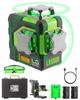LasGoo Green Laser 3D Cross Line Two Rechargeable Lithium Bracket Green Laser Enhanced and Hard Carrying Case LG-3DMAX 3x360° Level, Self-Leveling