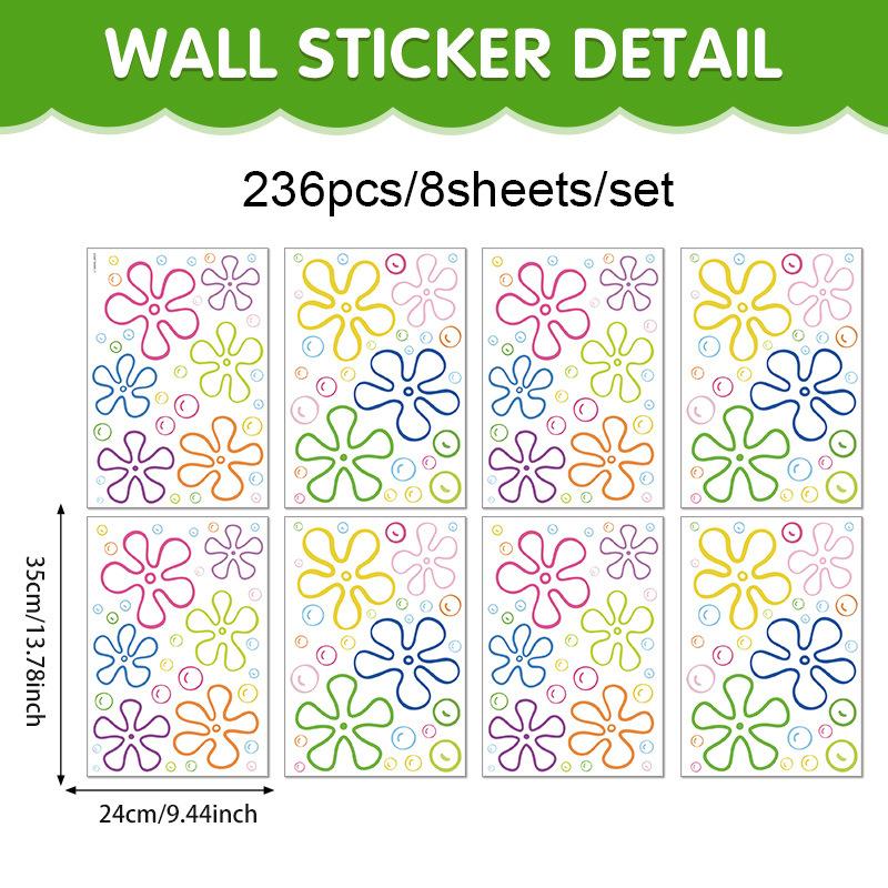 Geometric Seabed Flower Bubble Decoration Sticker Children's Room Wall Sticker Bathroom Wall Decoration Wall Sticker Summer