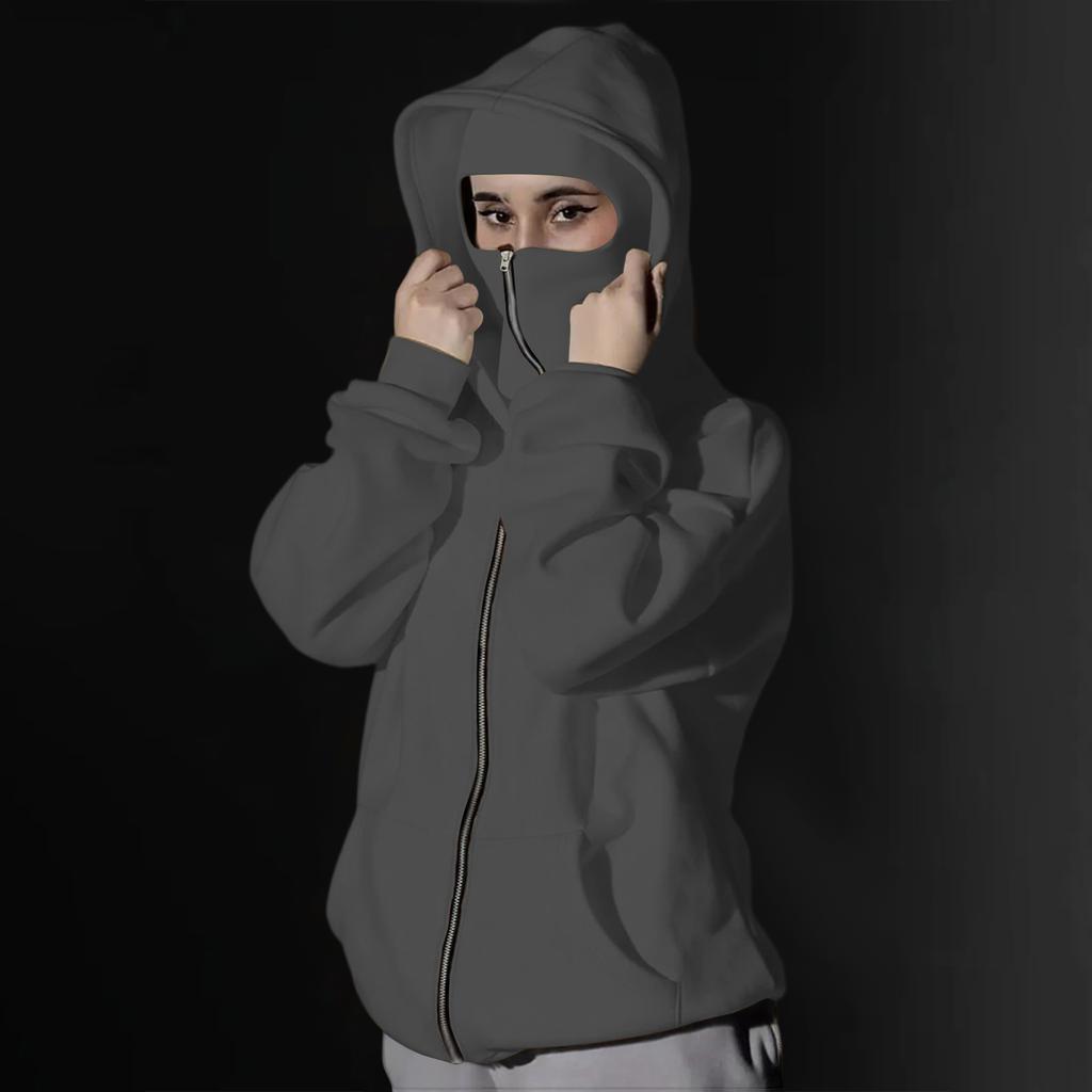 Женская двухслойная толстовка с капюшоном на молнии