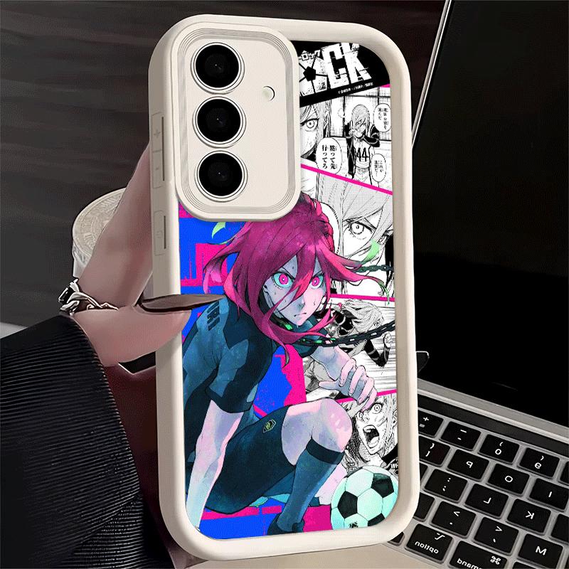 Phone Case for Samsung Galaxy S26 S25 Ultra S24 FE Blue L-Lock Chigiri Hyoma Shell S23 Plus S22 + S21 S20 5G Soft Silicone Funda