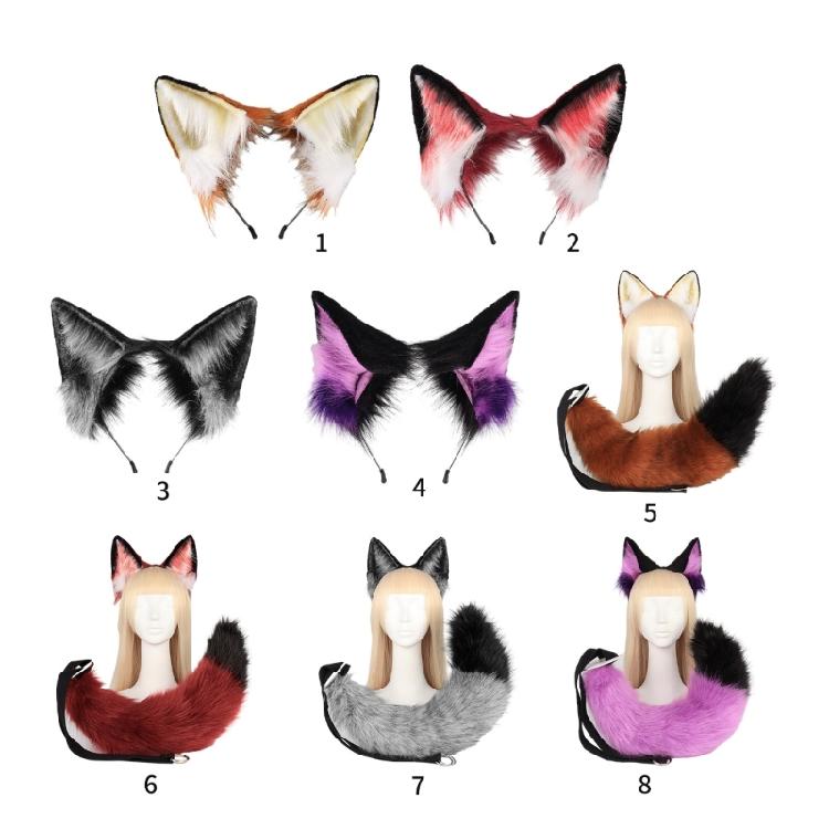 Foxes Cosplay Costume Foxes Ears Tail Halloween Party Foxes Ears Headband Tail