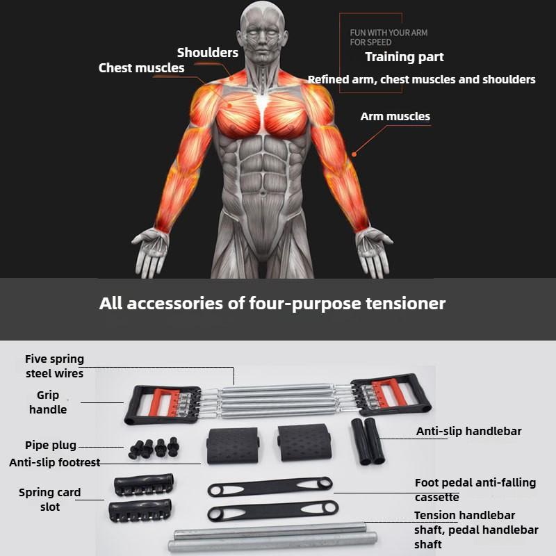 3 в 1 Эспандер с пружинным натяжителем для тренировки рук, грудной эспандер, многофункциональный фитнес-тренажер для мышц