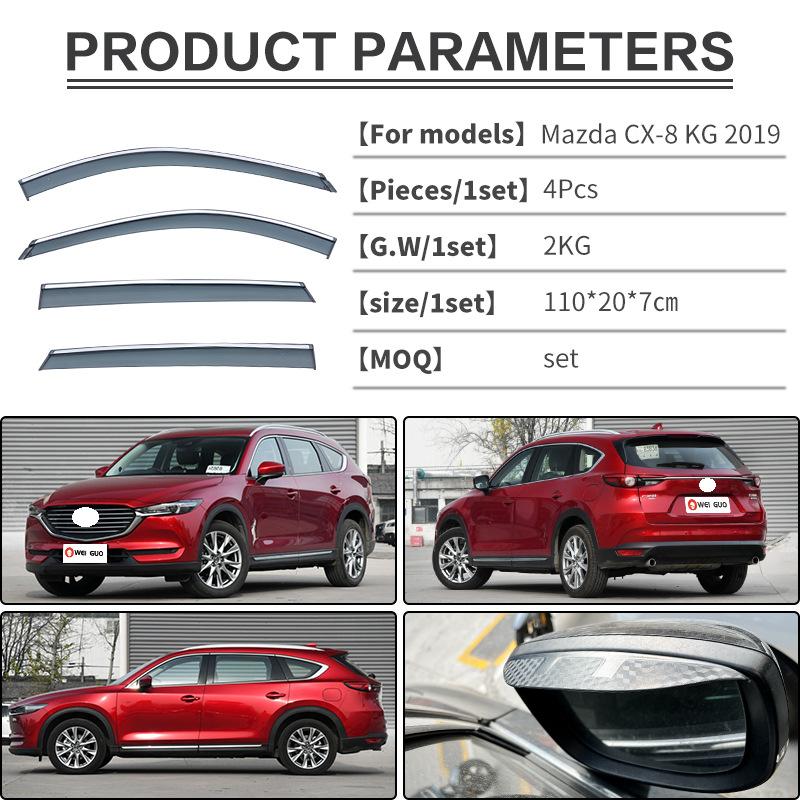 Door Visor For MAZDA CX-8 CX8 KG 2019-2022 CAR Window Visor Vent Wind Deflectors Visors Rain Guard Shades Visor