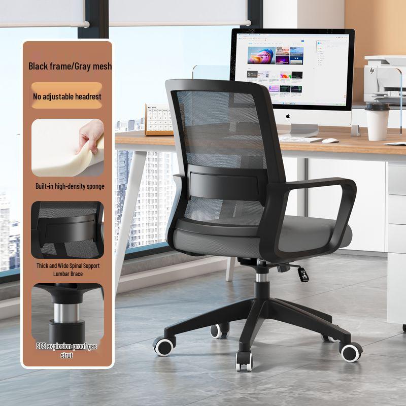 Ergonomic Mesh Office Chair with Lumbar Support for Long Sitting