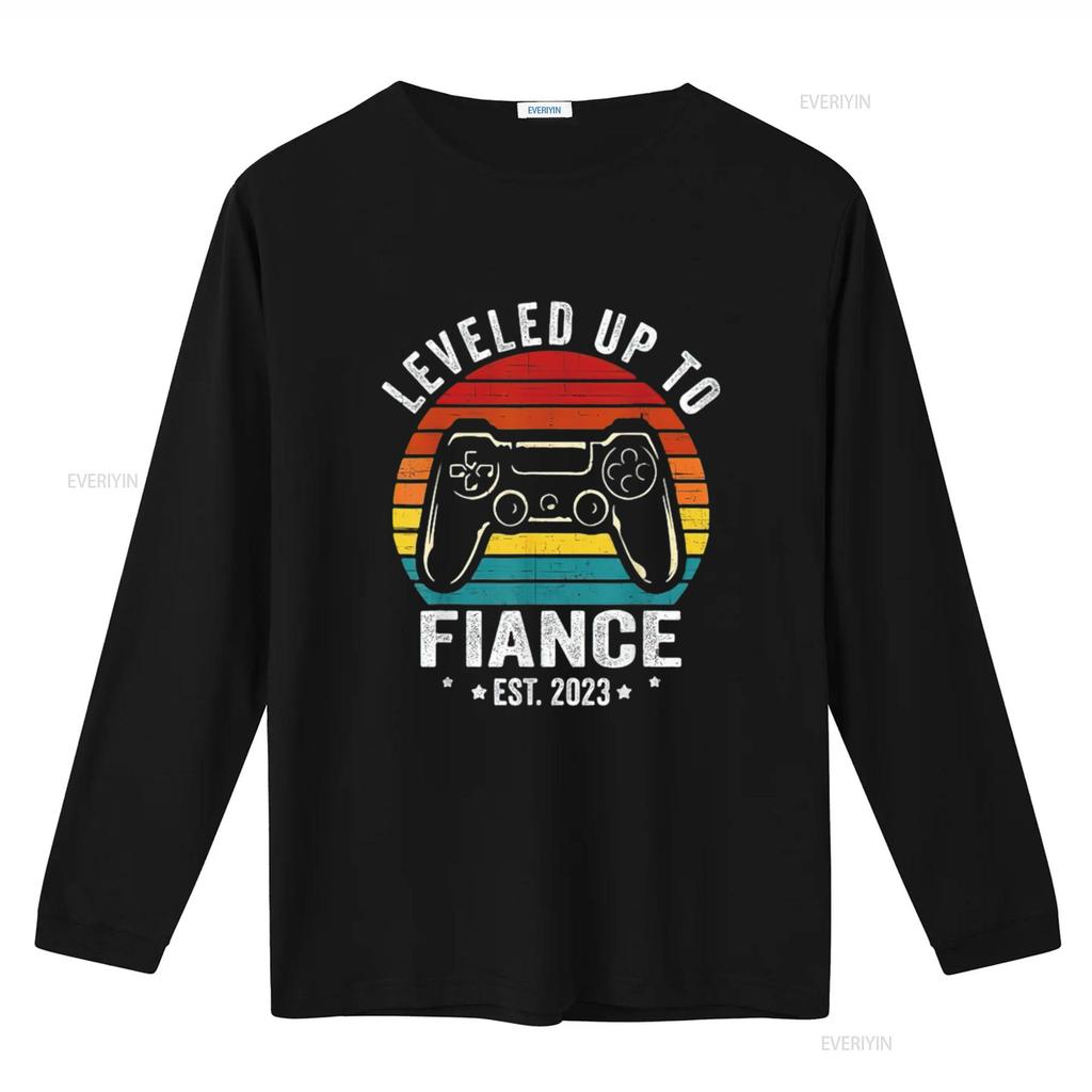 Mens Fiance Level Unlocked Engaged Couple Gamer T Shirt Black 4X Large vintage Washed Casual Stretched Breathable streetwear