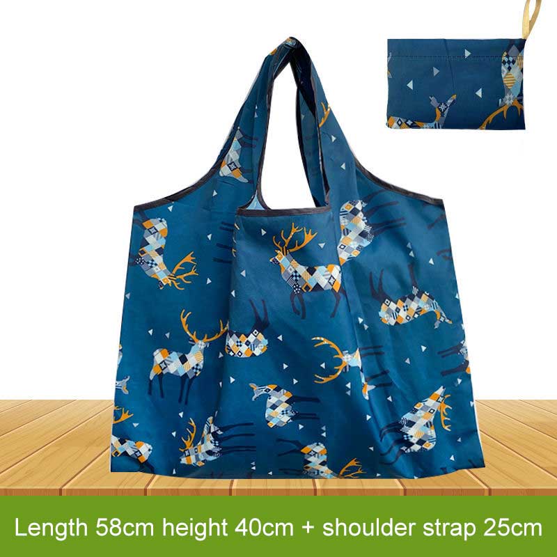 Large Capacity Portable Bags Supermarket Environmental Protection Shopping Bag Folding Waterproof Handheld Shoulder Storage Bag Load Capacity 20KG