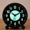 A 4inch Silent Luminous Battery Alarm Clock, No Ticking Sound, Night Light Design, Table Clock, Metal Material, Suitable for Students, Deep Sleepers