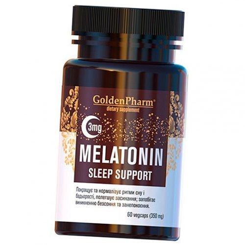 Мелатонин для сна, Melatonin Sleep Support 3, Golden Pharm  60вегкапс (72519001)