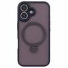 For iPhone 16 Case Compatible with MagSafe Matte TPU+PC Rotary Kickstand Phone Cover