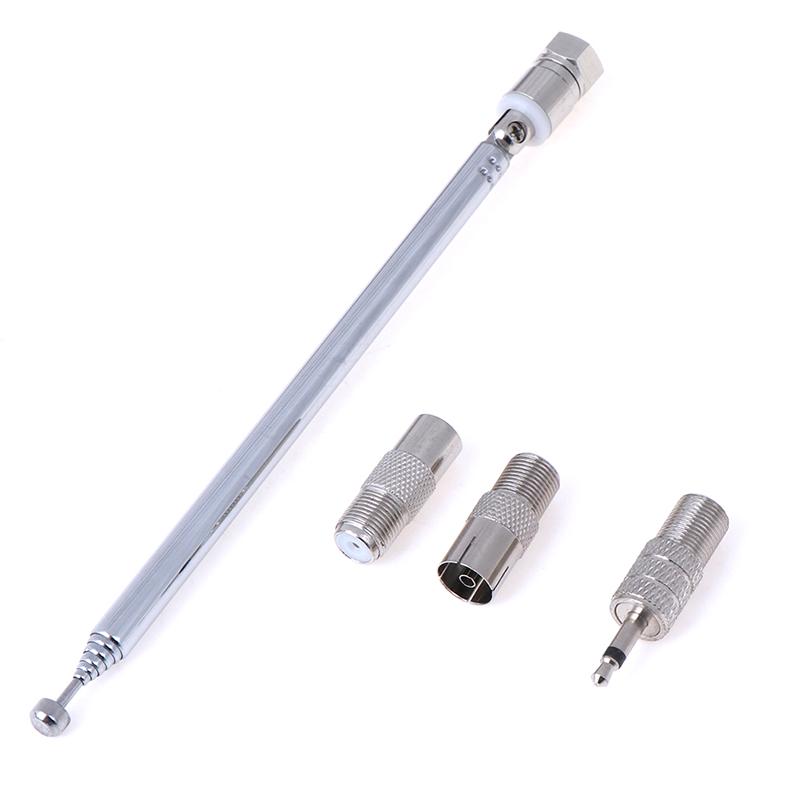 F Type Radio Telescopic Aerial Antenna 75 Ohm With Tv / 3.5Mm Adapter