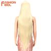 FASHION IDOL 38 inch Straight Hair Synthetic Lace Front Wigs For Women High Temperature Fiber Ombre Blonde Highlight Cosplay Wig