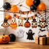 Декор для вечеринки «Летучая мышь и привидение» Хэллоуин Деревянное подвесное украшение, Черный кот Тыква Сова Украшение, Рустикальные Винтажные Прочные Реквизиты Настенный Декор Бирки для подарков на