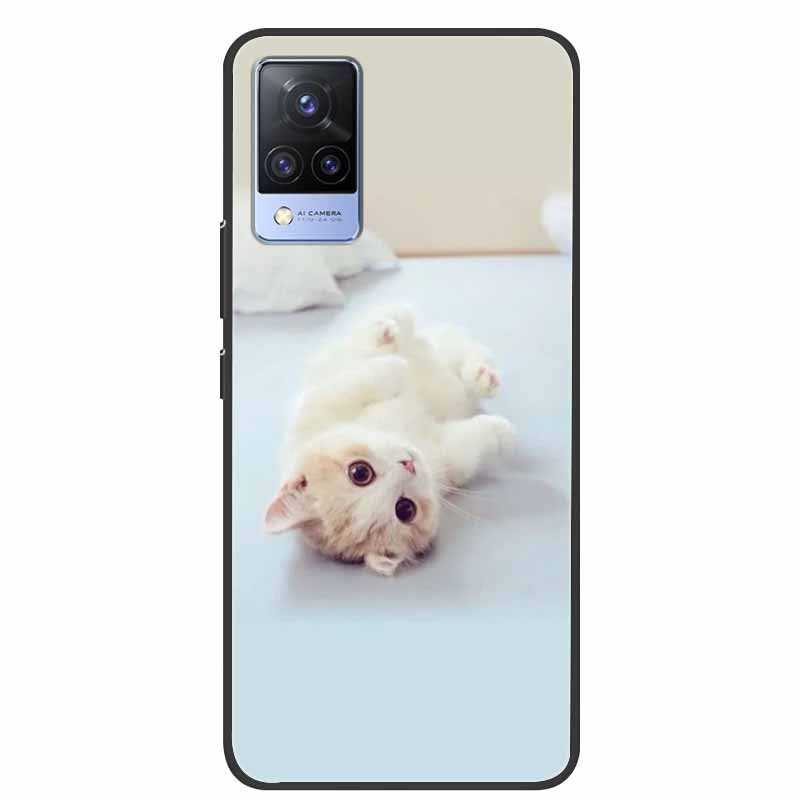 For Vivo S9 V21 V21e Case Black Silicone Back Cover Case For Vivo V21 S9 V21e Phone Cases Cover V 21 e S 9 Funda Coque Cartoon