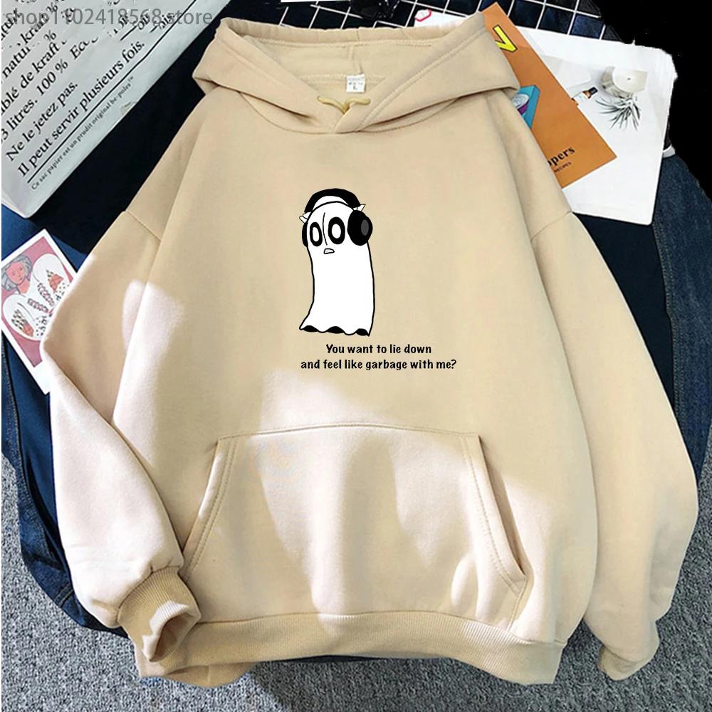 Толстовки с капюшоном Undertale Game Kawaii Cartoon Napstablook Ghost Sweatshirt Halloween Graphic Pullovers Hooded Women Hoodie