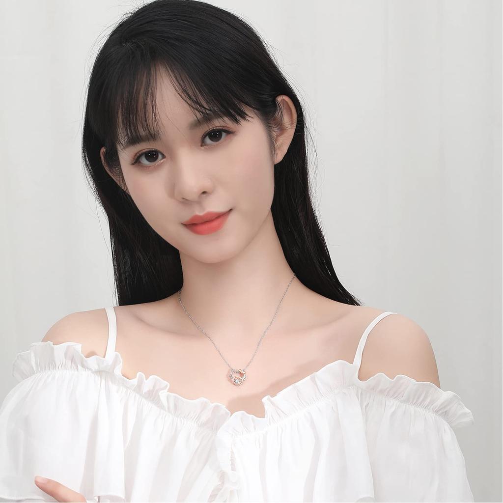 Z.Angie Hello Kitty Necklace Women's Accessories Sterling Silver 925 Platinum