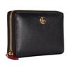 Gucci GG Marmont Double G Metal Accessory Leather Wallet Women Wallet Black Red 456117-AAE5F-1062