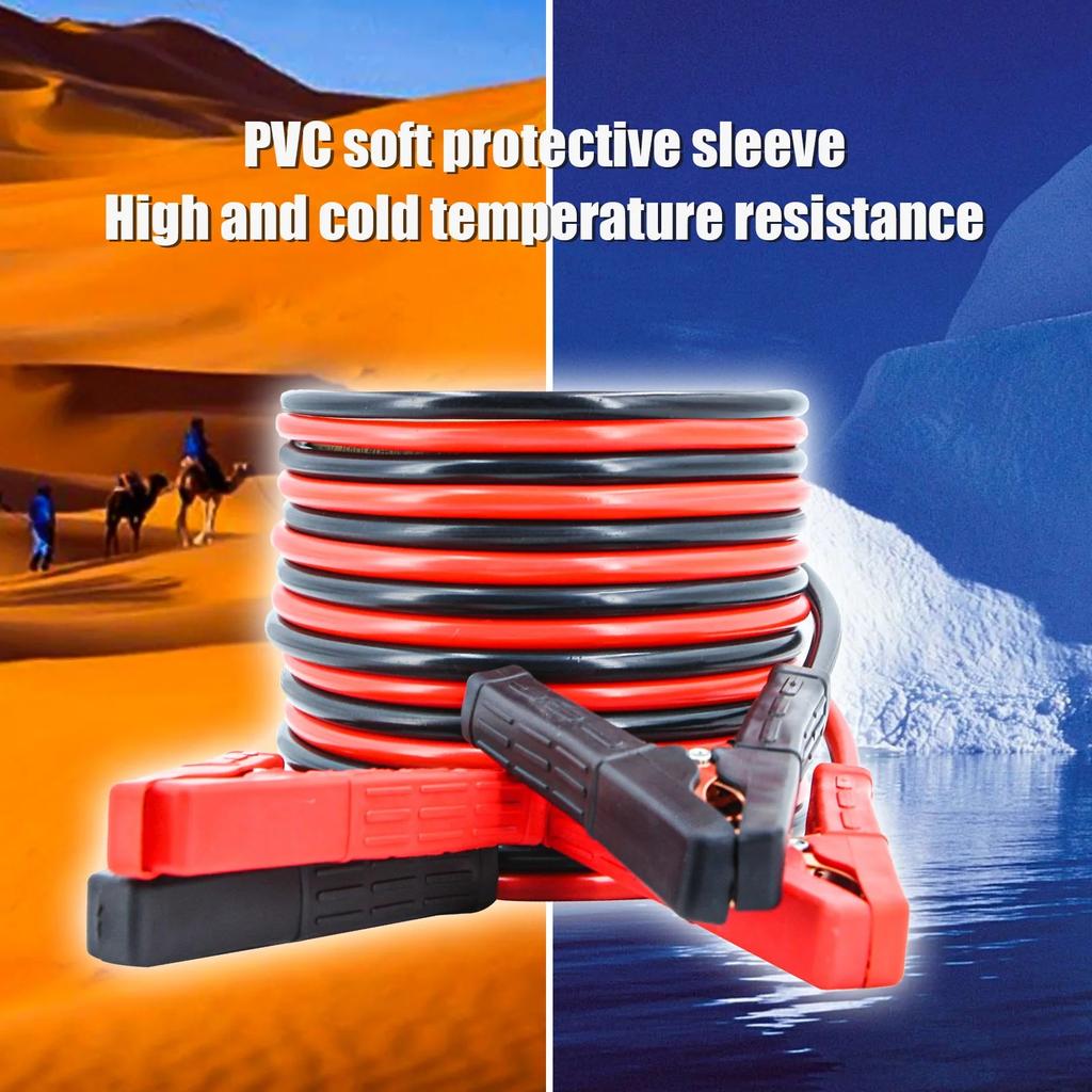 Автомобильный аккумулятор, сверхмощные соединительные кабели 4 м 2000 А, пусковые кабели для автомобилей, грузовиков, внедорожников, положительный и отрицательный кабель Firewire для запуска