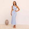Summer Women's Fashion Slim Sexy Solid Color Strapless Dress