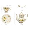 European Style Ceramic Mug Coffee Cup and Saucers Set Lemon Pattern Retro Afternoon Tea Cup Dessert Plate Teapot Home Kettle