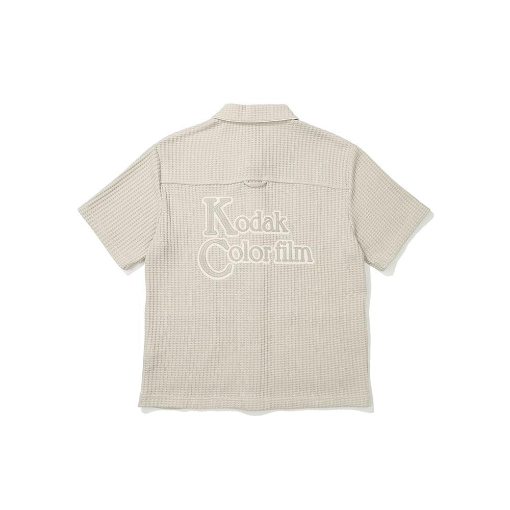KODAK Bryce Knit Short Sleeve Shacket Ivory