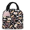 Lunch Bag for Women Men Thermometer Nurse Hat Tote Insulated Lunch Box Cooler Thermal Reusable Bag for School Work