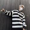 Свитер мужской и женский осенний и зимний полосатый нейтральный свободный удобный теплый вязаный свитер