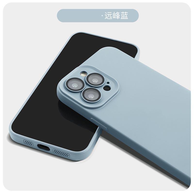 Lens protector suitable for Apple 16 Pro Max phone case, iPhone 15 anti-drop, 14 silicone solid color, 13 soft case
