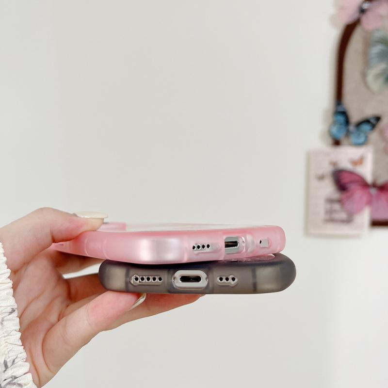 Glitter Clear Cat Ear Design Phone Shell For iPhone 15 Pro Max 14 Plus 13 12 Pro 11 Luxury Matte Silicone Shockproof Soft Case Cover