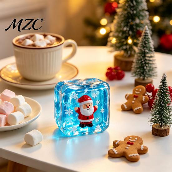 Elastic TPR Toy Stress Relief for Halloween Christmas, Anxiety Reduction Ice Cube Squeeze Party Favors Toy, Slow Rising Clear Sensory Holiday Gift