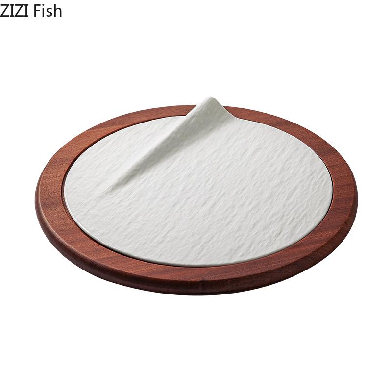 BR11 дюймов Белая Керамическая Тарелка Креативная Обеденная Тарелка Китайская Художественная Концепция Сервировка Блюд Отель Ресторан Керамическая ПосудаEY