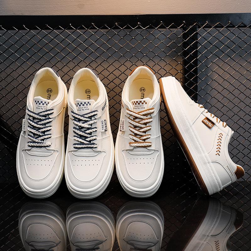 Обувь на плоской подошве мужская новая весенняя тенденция модная повседневная спортивная обувь молодежная дышащая модная цветная кожаная обувь мужская