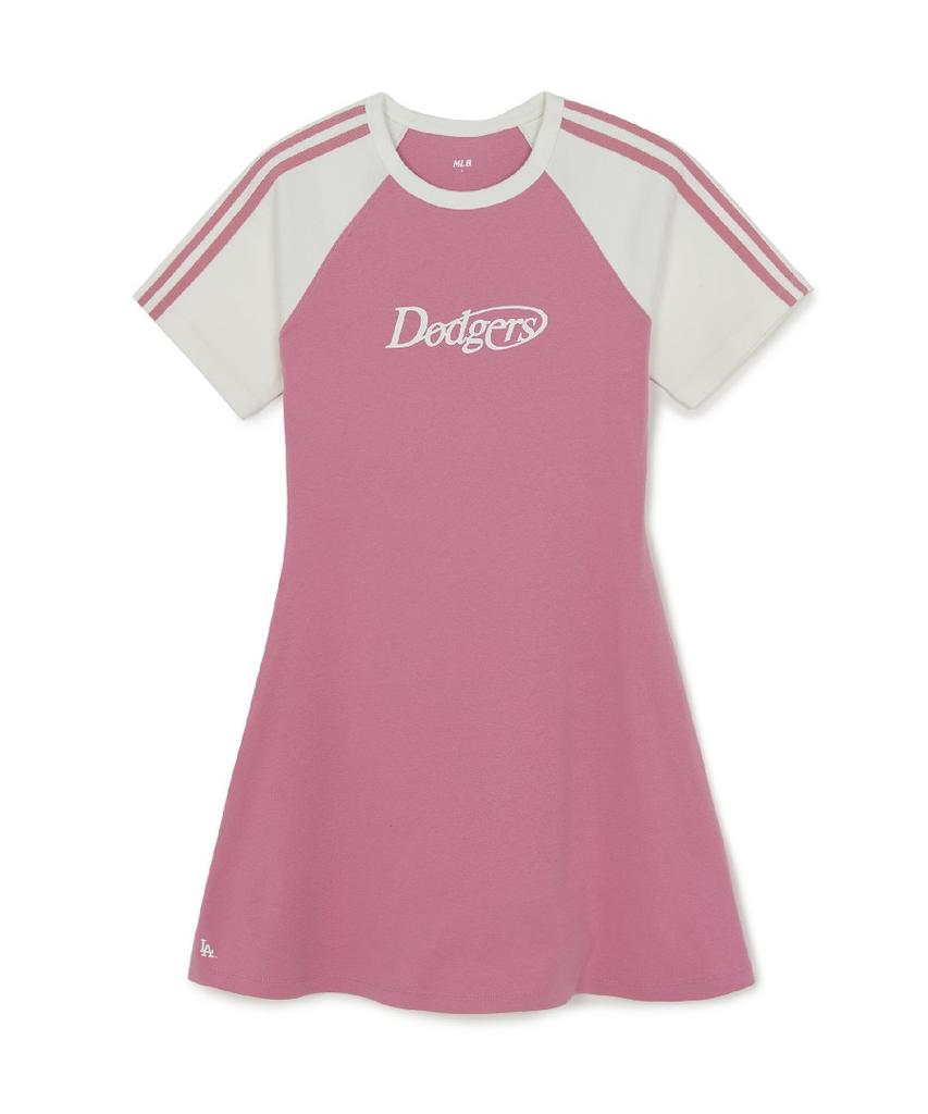 Женское платье Emelbi в стиле varsity с блоками цвета и резинкой La (Маг.Розовый)
