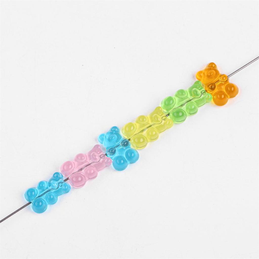 10-20 шт. акриловые бусины в виде медведя для DIY ожерелье, браслет, серьги, изготовление ювелирных изделий, аксессуары для рукоделия