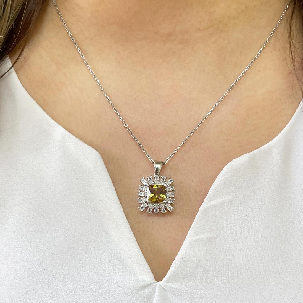 Zultanite Silver Jewelry Set, Baguette Stone Silver Jewelry Set, The Color Of The Stone Changes During The Day, Turkish Diaspore Jewelry Set