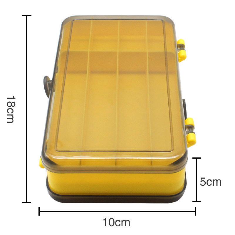 Double-Sided Flip-open Lure Tackle Box - 2-Layer Portable Plastic Storage with Adjustable Dividers for Fishing Bait & Accessorie