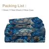 4-Piece Bed Sheet Set For Sea Turtles, Including 1 Flat Sheet, 1 Extra-Large Flat Sheet, 2 Pillowcases (Blue Tone, Seaside View)