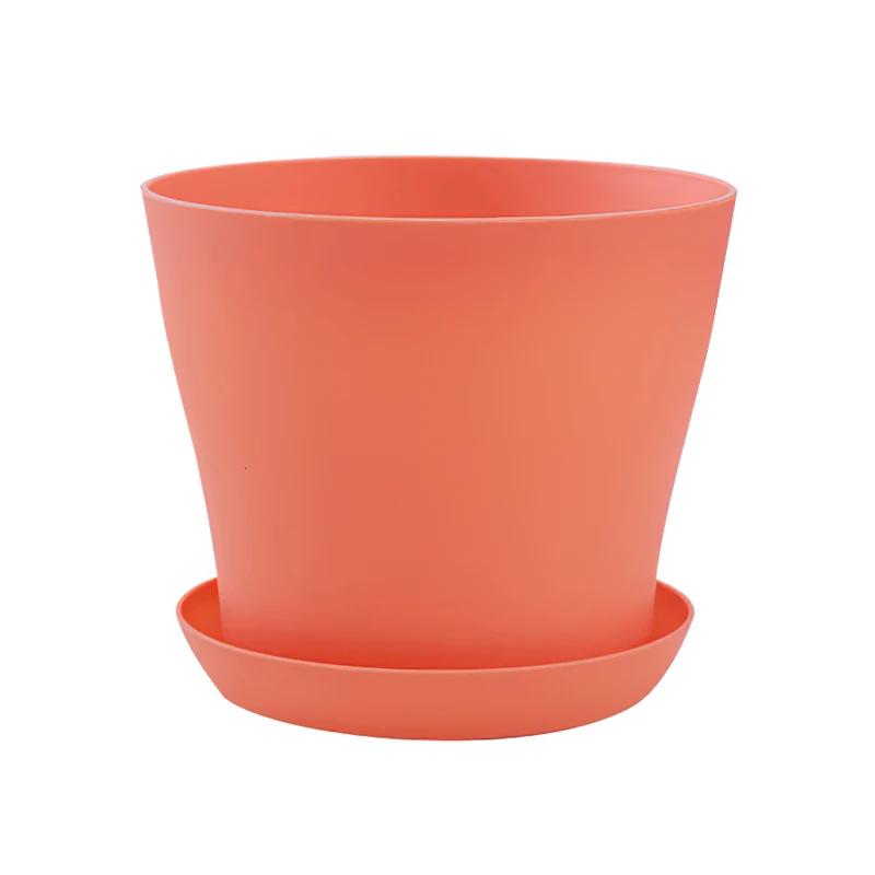 Пластиковые цветочные горшки Цветной горшок для растений с поддоном Круглые горшки для растений Суккуленты Горшок-плантатор Дренаж Бонсай Горшечные Декор для дома