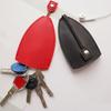 Faux Leather Key Holder Organizer Retractable Car Keychain Pouch Anti-Loss Portable Key Storage Cover Snap-Closing Device