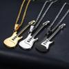 Men Rock Music Chain Necklace Guitar Pendant