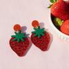 New Lovely Fruit Earrings Mango Strawberry Watermelon Fruit Earrings Sparkling Acrylic Earrings Jewelry Accessory Gifts