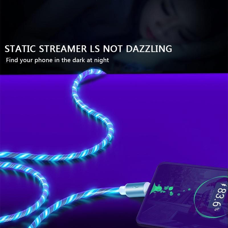 VAORLO Светящийся зарядный кабель Micro 8Pin 5A Type-C USB зарядное устройство Высокая совместимость для Android XiaoMi Huawei iphone 11 12 13